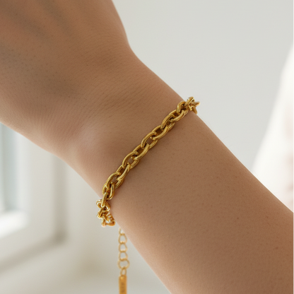 Woman wearing Cassidy bracelet - lifestyle shot