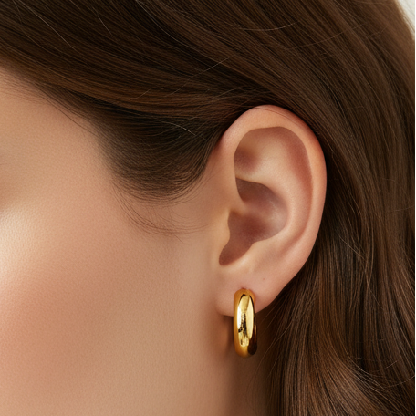 Woman wearing Cassie earrings - lifestyle shot