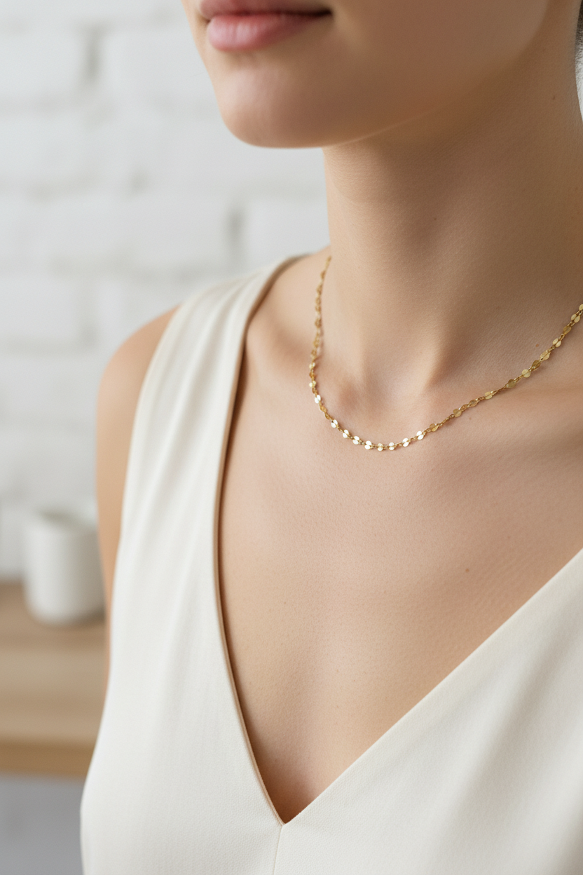 Woman wearing Lipsy necklace - lifestyle shot