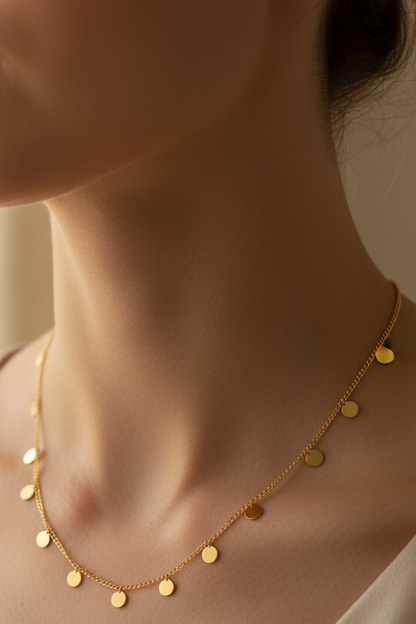 Woman wearing Nova necklace - lifestyle shot