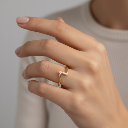Zina Geometric Ring – On Finger